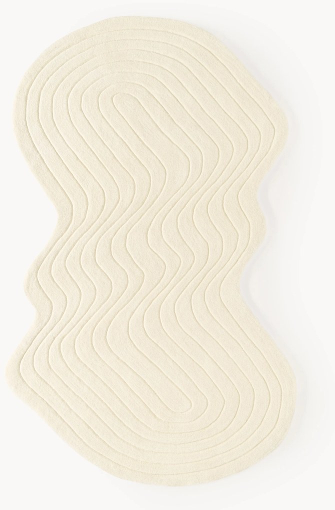 Tapete em lã artesanal com forma orgânica Aliza