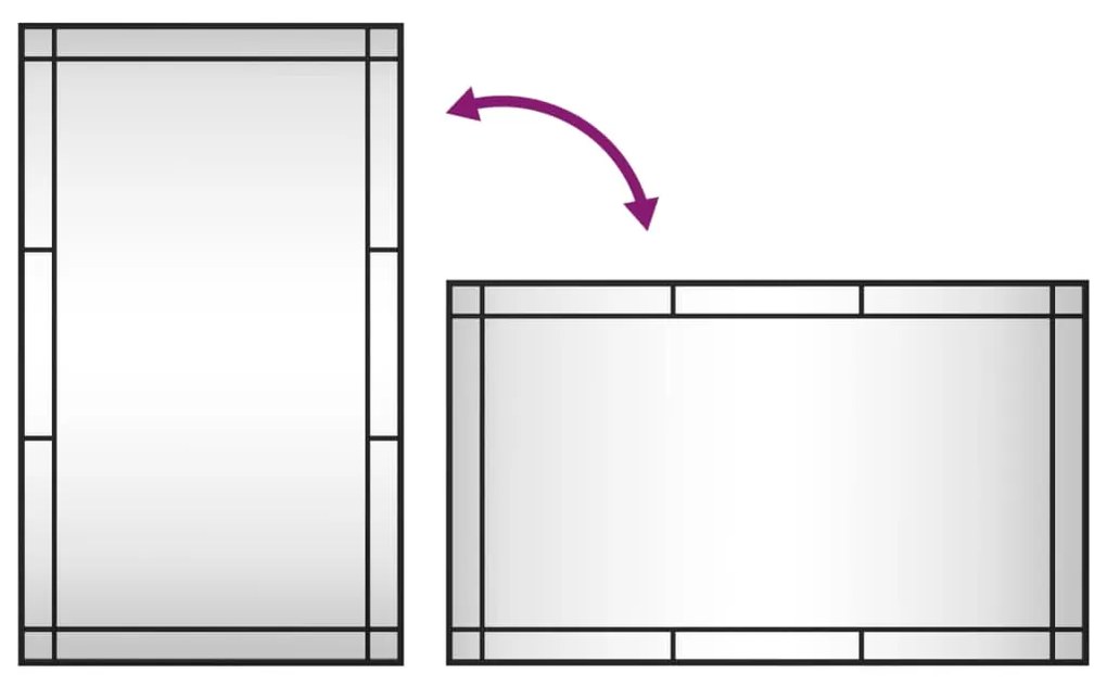 Espelho de parede retangular 60x100 cm ferro preto