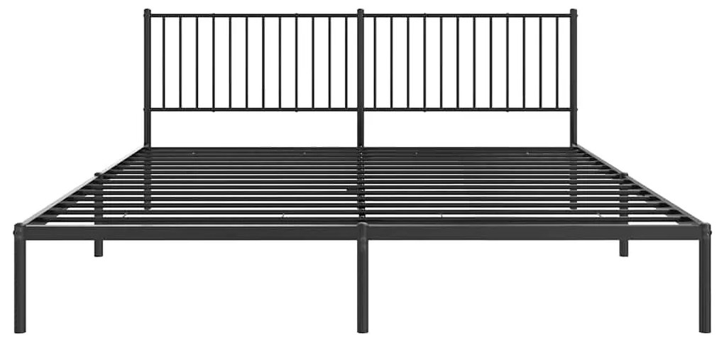 Estrutura de cama com cabeceira 193x203 cm metal preto
