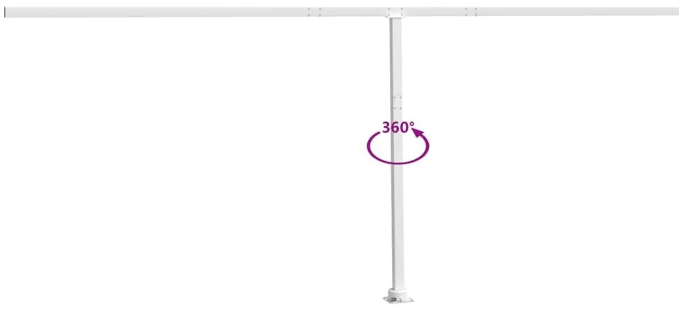 Conjunto de postes para toldo 600x245 cm ferro branco