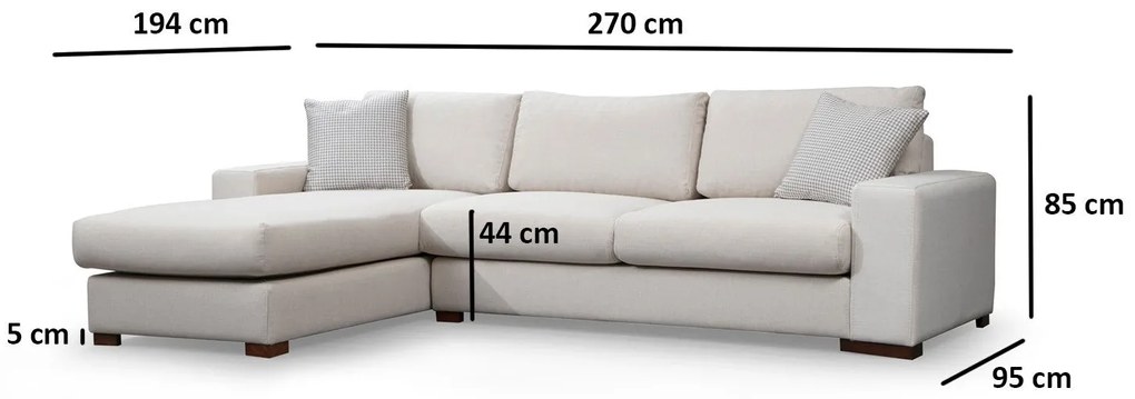Sofá de Canto Loop – Branco – 270 x 194 cm