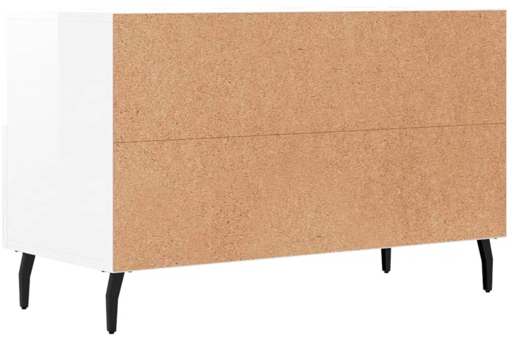 Móvel de TV 80x36x50 cm derivados de madeira branco brilhante