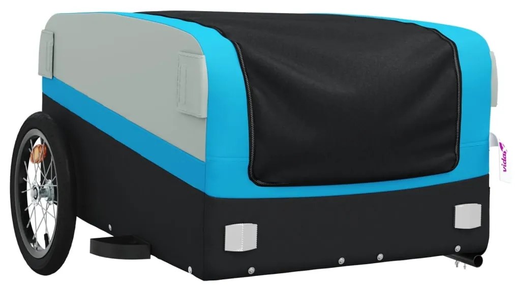 Reboque para bicicleta 45 kg ferro preto e azul