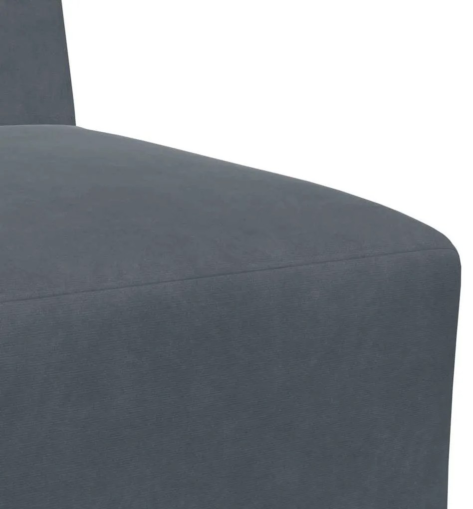 Cadeiras de Sofá 3 pcs Cinzento escuro 55 x 74 x 82 cm Veludo