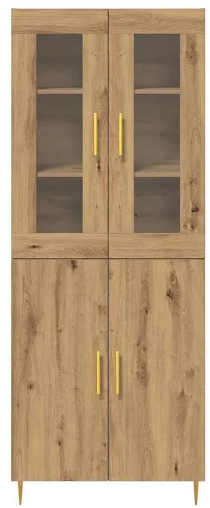 Highboard Artesanal de Carvalho 69.5x34x180 cm Madeira engenheirada