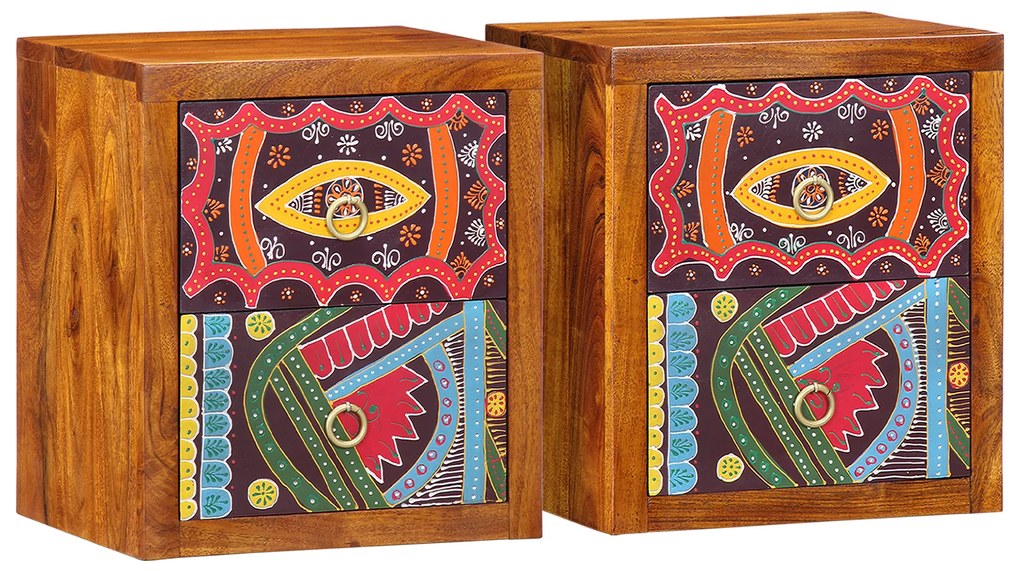 vidaXL Criados-Mudos 2 pcs 35x30x40 cm Madeira Maciça de Acácia