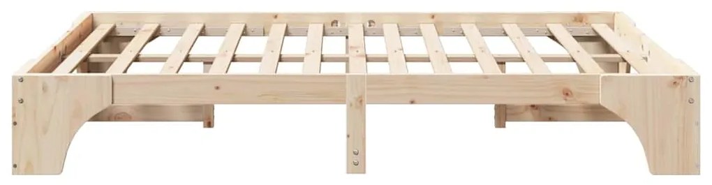 Estrutura de Cama 160x200 cm em Madeira de Pinheiro Maciça