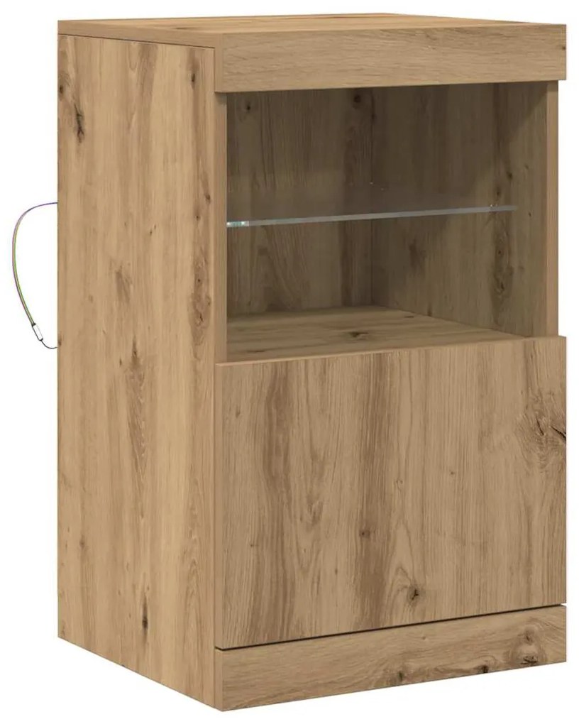 Sideboard vidaXL com Luzes LED Carvalho Artisan 41x37x67 cm
