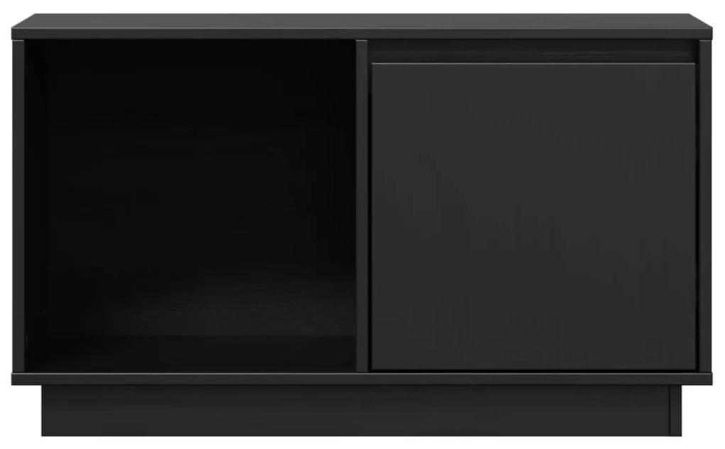Móvel de TV 74x35x44 cm madeira de pinho maciça preto