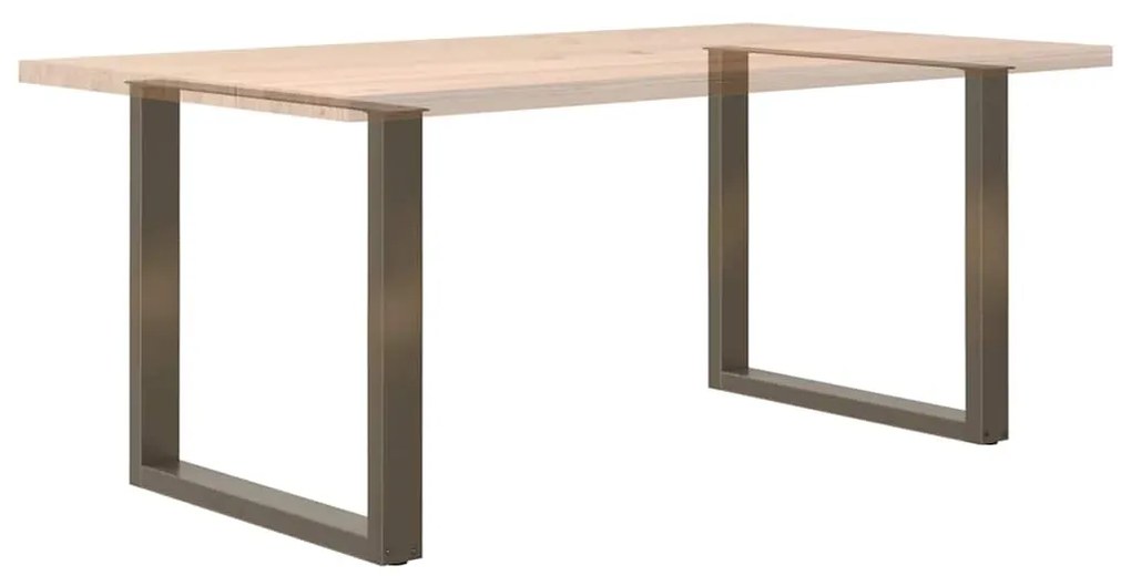 Pés para mesa de jantar em formato de U, 2 peças, aço natural, 80x(72-