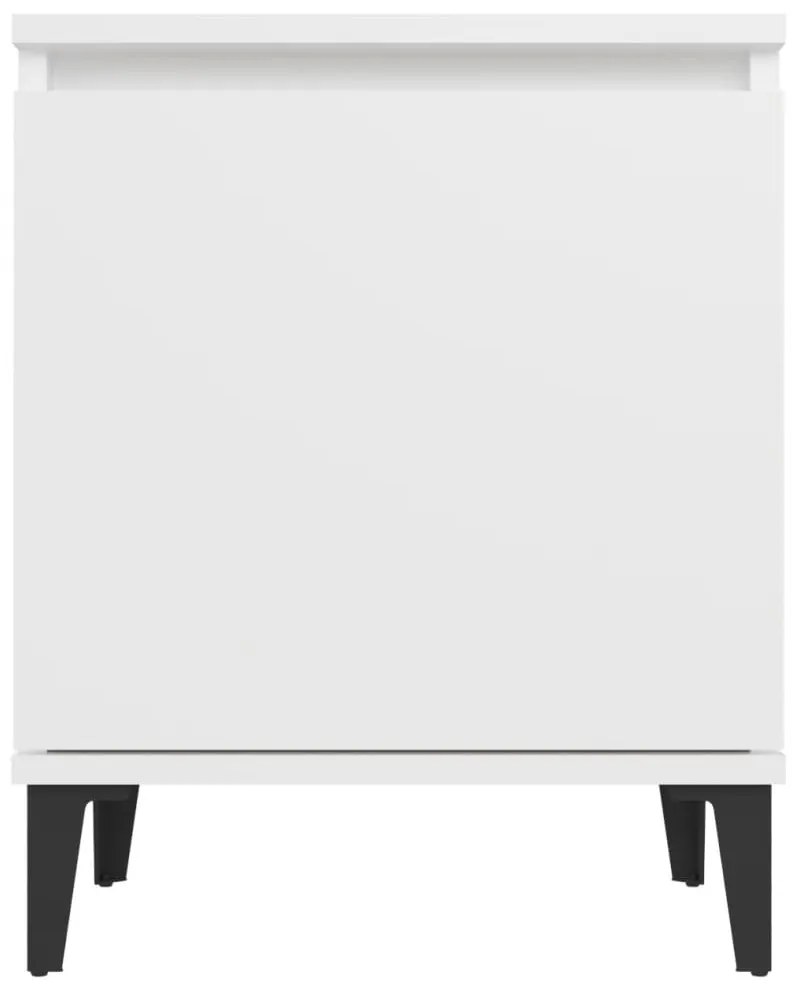 Mesa de cabeceira com pernas em metal 40x30x50 cm branco