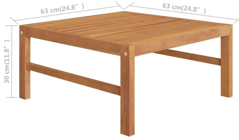 4 pcs conj. lounge jardim c/ almofadões cinzentos teca maciça