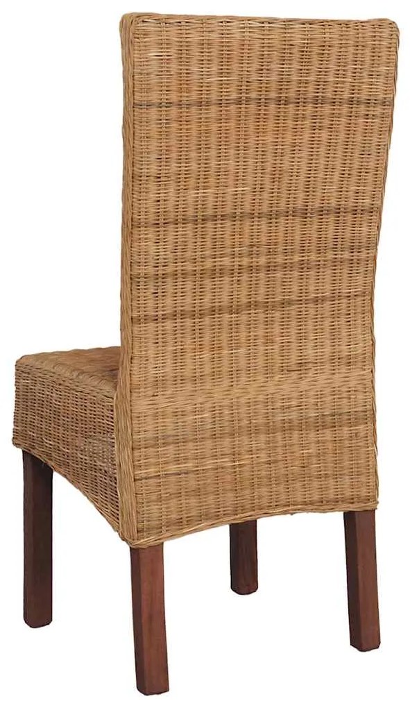 Cadeiras de jantar 4 pcs vime genuíno castanho