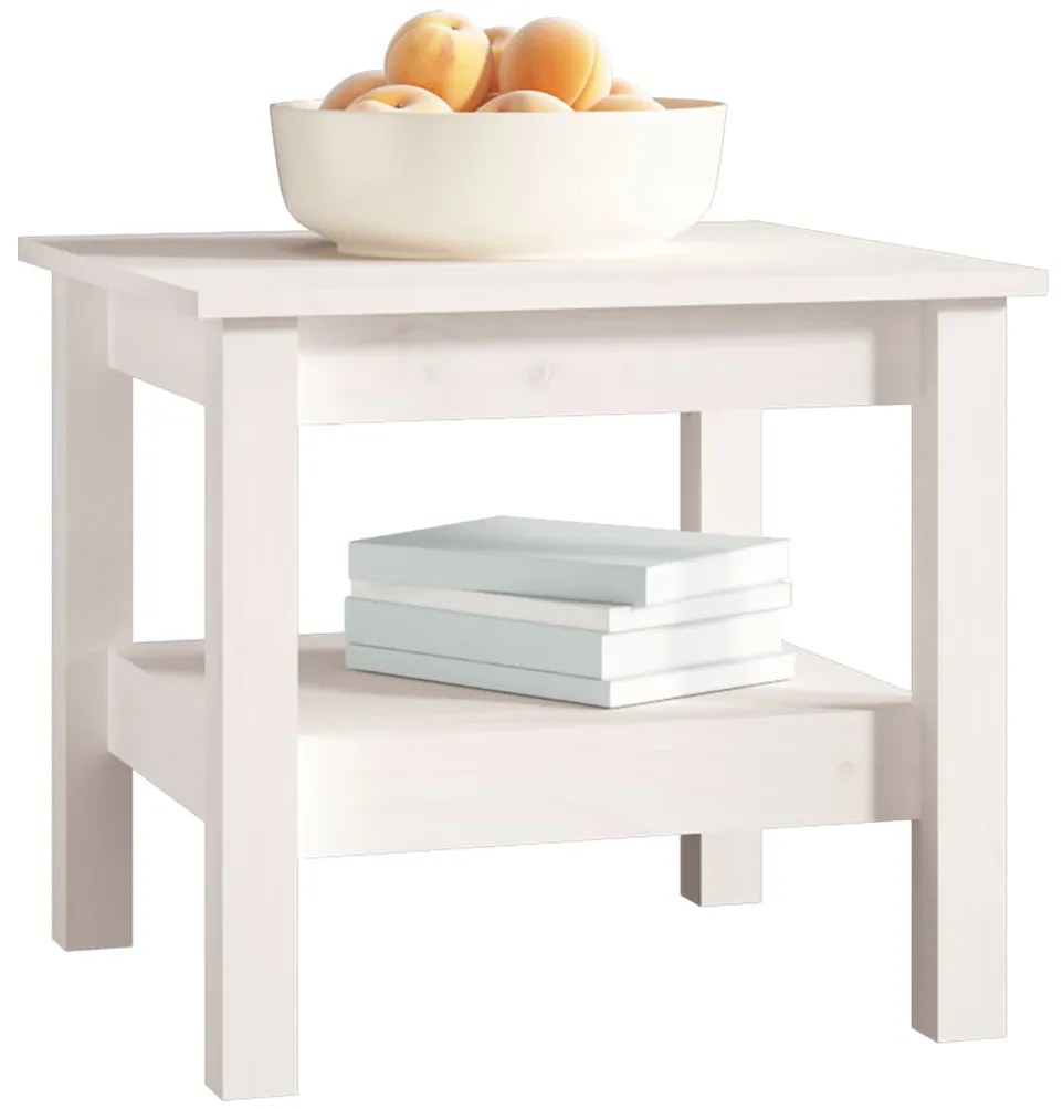 Mesa de centro 45x45x40 cm pinho maciço branco