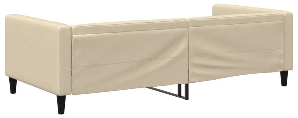 Sofá-cama 100x200 cm tecido cor creme