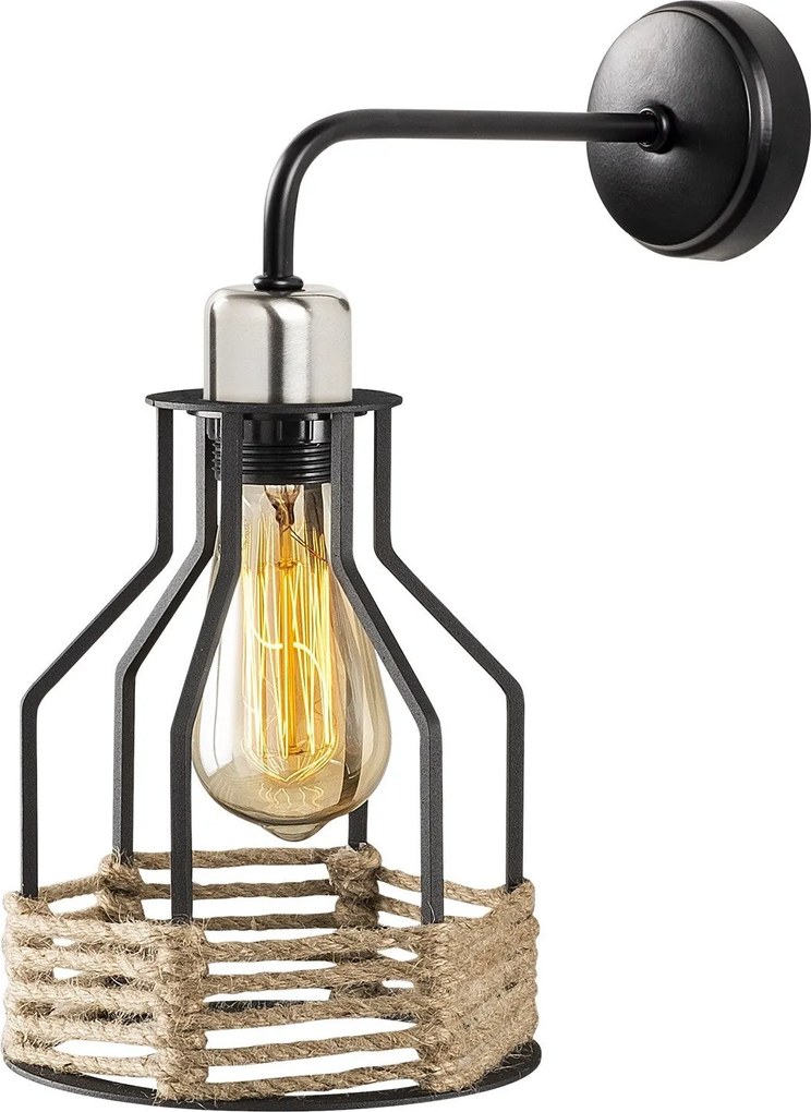 Candeeiro de Parede Fiko – Preto – 17 x 27 cm