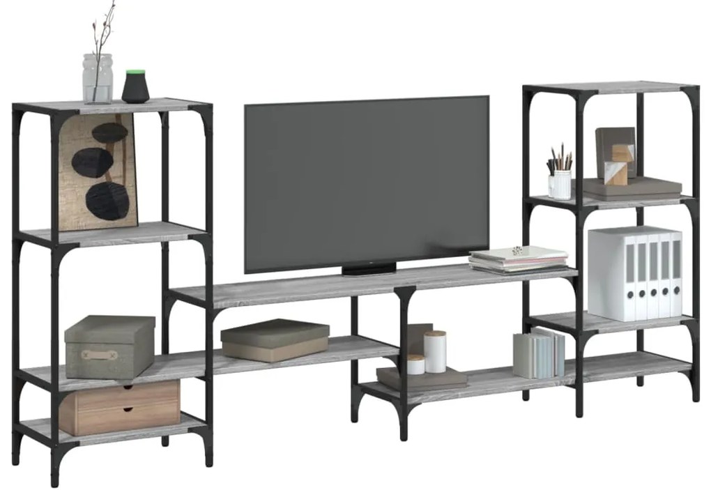 Armário TV 206,5x28,5x95cm derivados de madeira cinzento sonoma