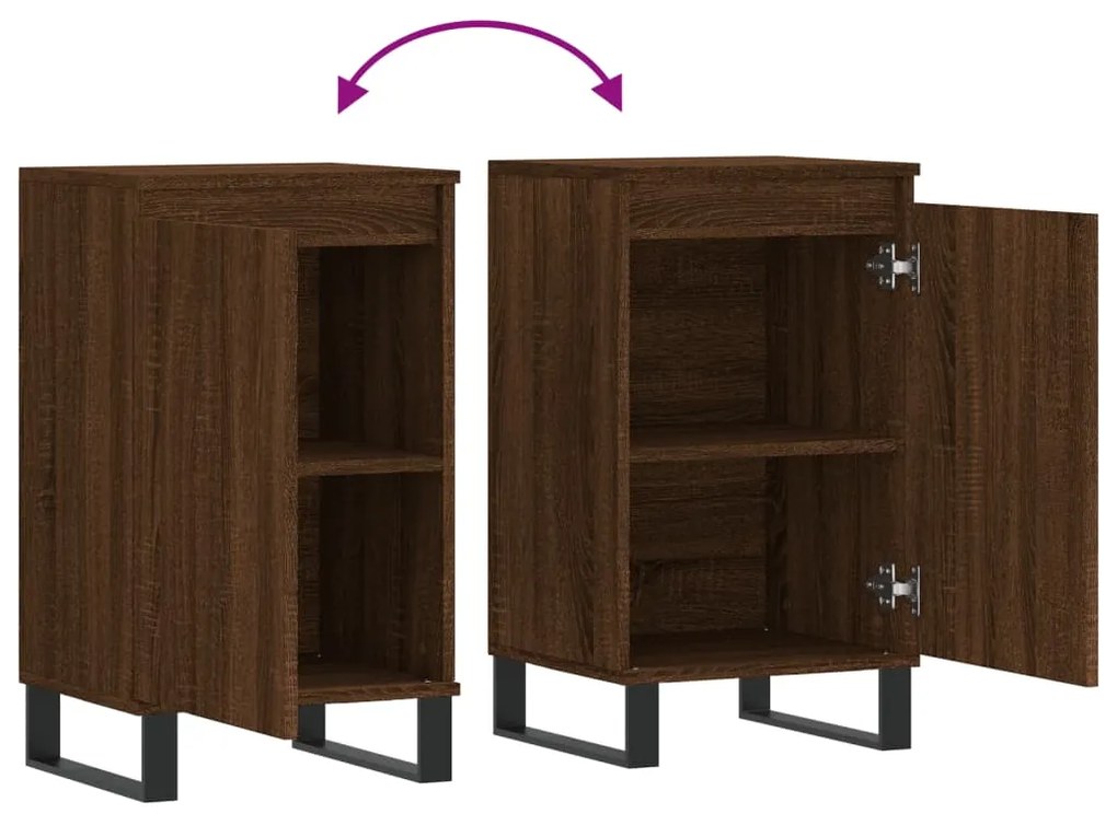 Aparadores 2 pcs 40x35x70cm derivados madeira carvalho castanho