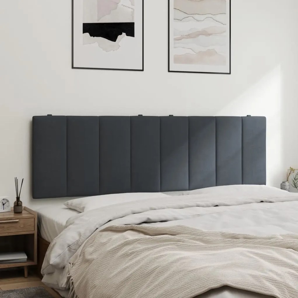 Almofadão de cabeceira 160 cm veludo cinzento-escuro