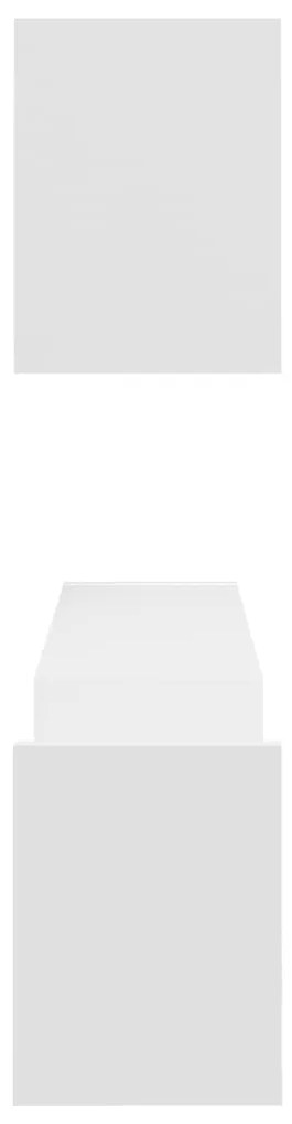 Estantes de parede 2 pcs 100x15x20 cm derivados madeira branco