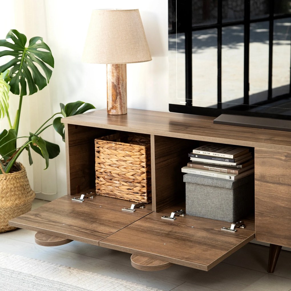 Móvel TV New Line – Nogueira – 180 cm x 50 cm x 35 cm