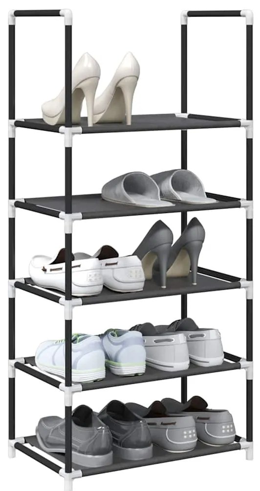Sapateira 5 camadas 44x28x94 cm tecido não tecido preto