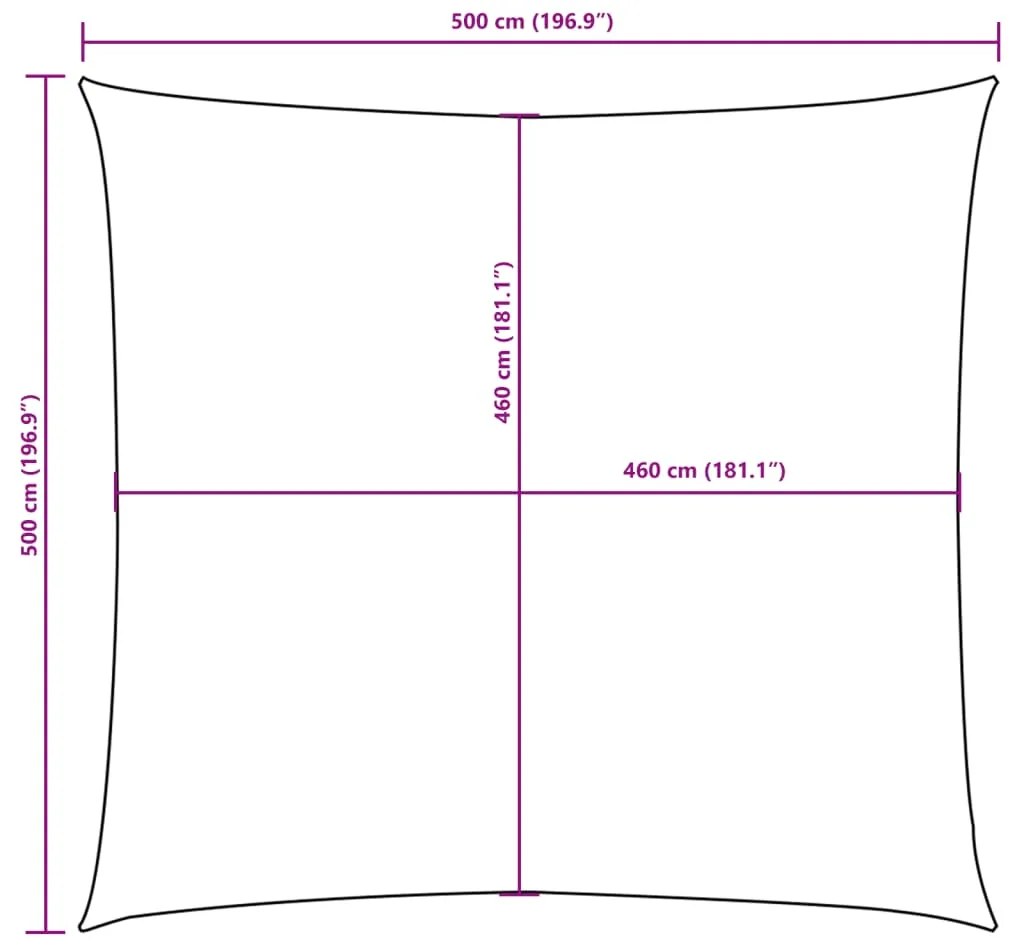 Para-sol estilo vela tecido oxford quadrado 5x5 m vermelho