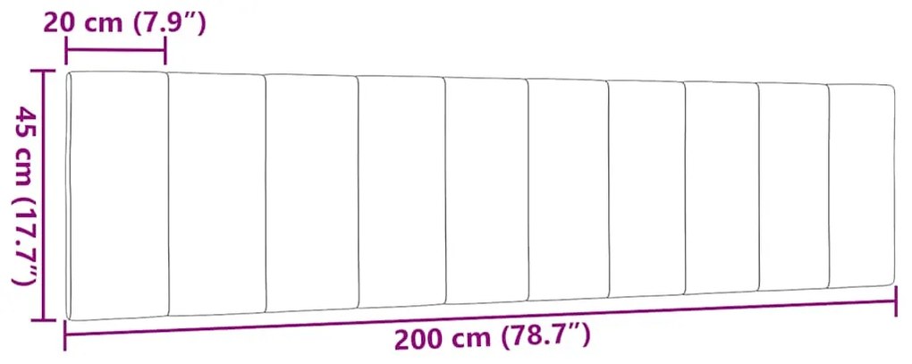 Almofadão de cabeceira 200 cm tecido cinzento-escuro