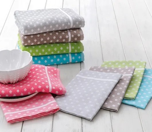 Pano de cozinha felpo 50x50 cm - Panos cozinha 100% algodão 440 gr.- DOTS Lasa Home: Rosa fúcsia