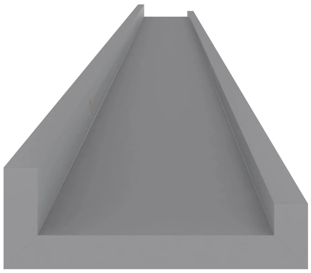Prateleiras de parede 2 pcs 115x9x3 cm cinzento