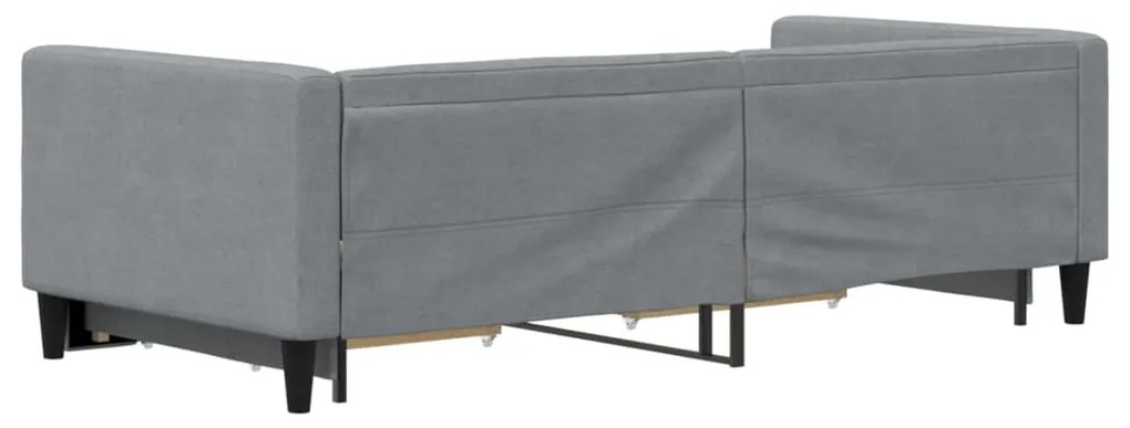 Sofá-cama c/ gavetão e gavetas 90x200 cm tecido cinzento-claro