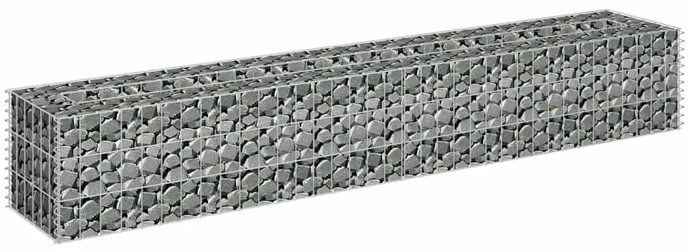 Canteiro elevado/cesto gabião 180x30x30 cm aço galvanizado