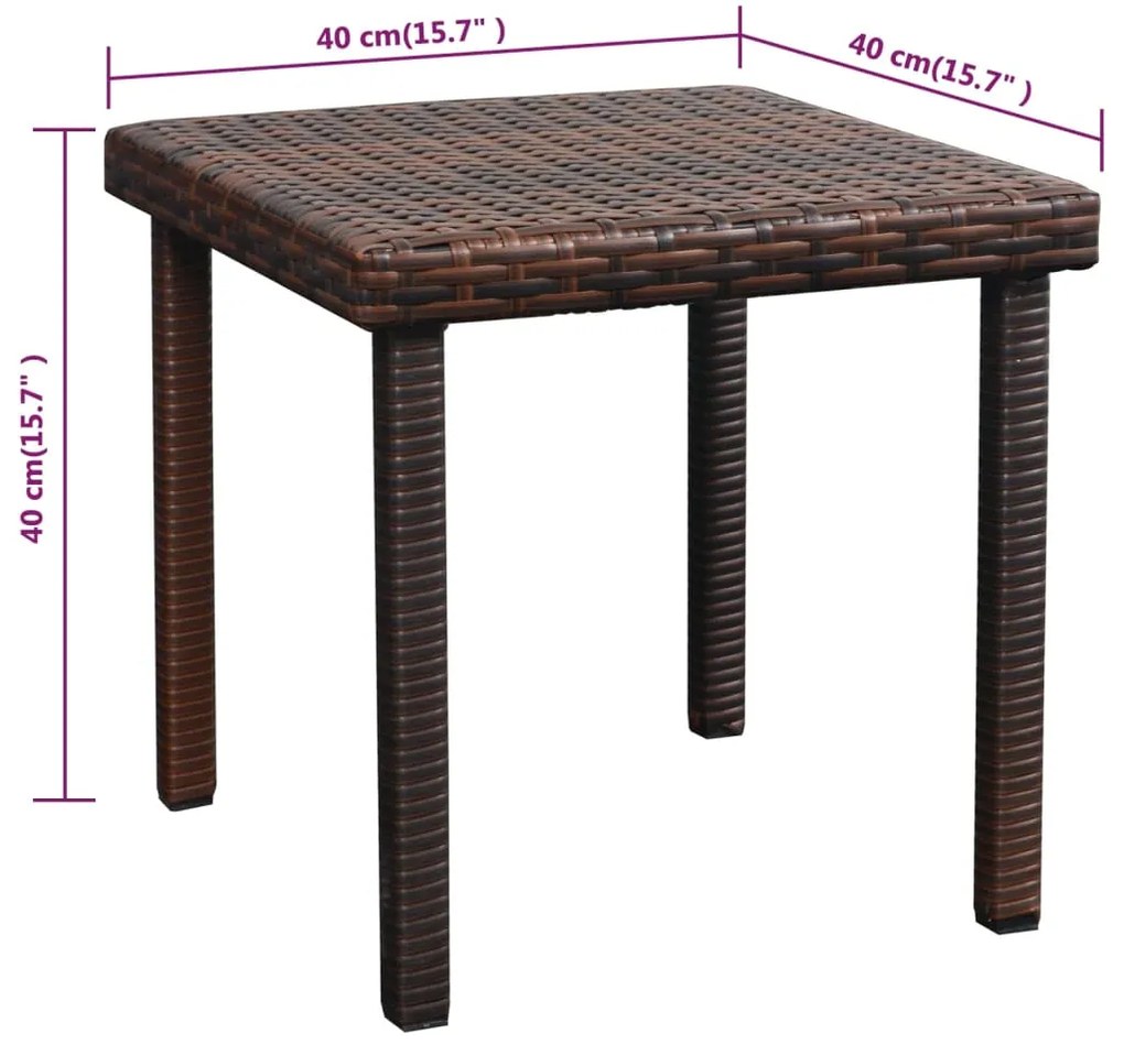 Espreguiçadeira com almofadão e mesa vime PE castanho