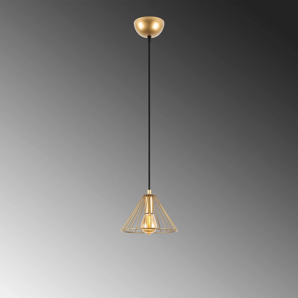 Chandelier Soylu – Dourado Brilhante – 20 x 20 x 117 cm