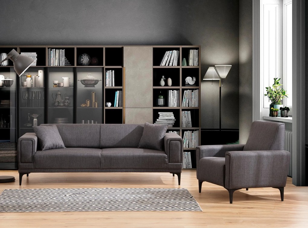 Sofá-Cama 3 Lugares Horizon – Cinzento Escuro – 230x95x77 cm