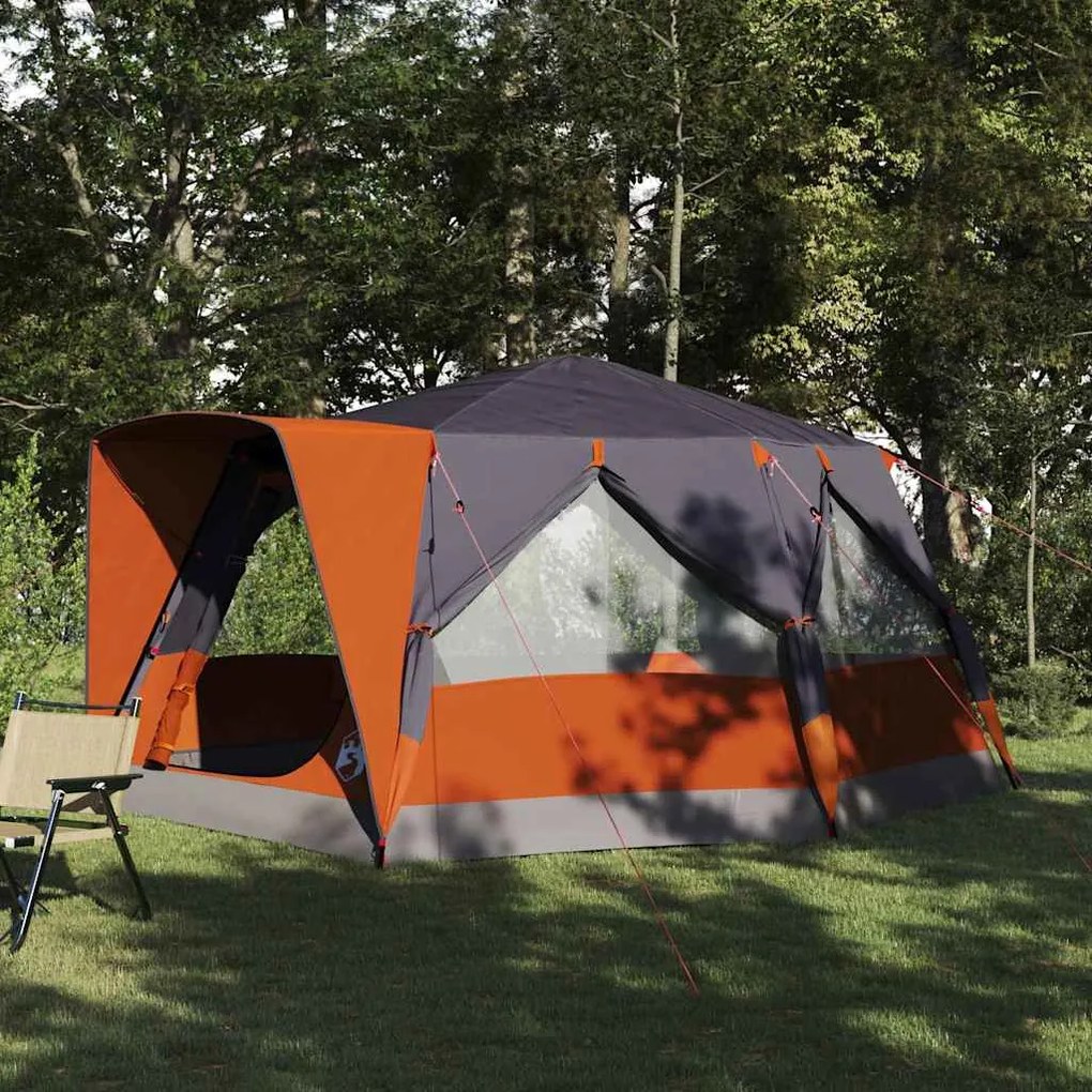 vidaXL Barraca Cabana com telhado Cinza e Laranja 400 x 350 x 212 cm
