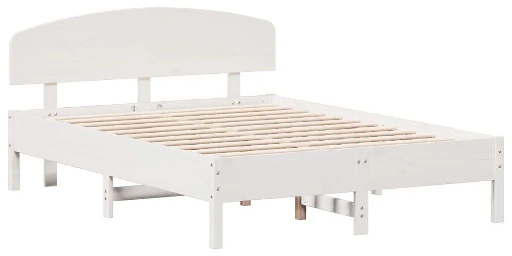 Cama sem colchão 120x190 cm madeira de pinho maciça branco