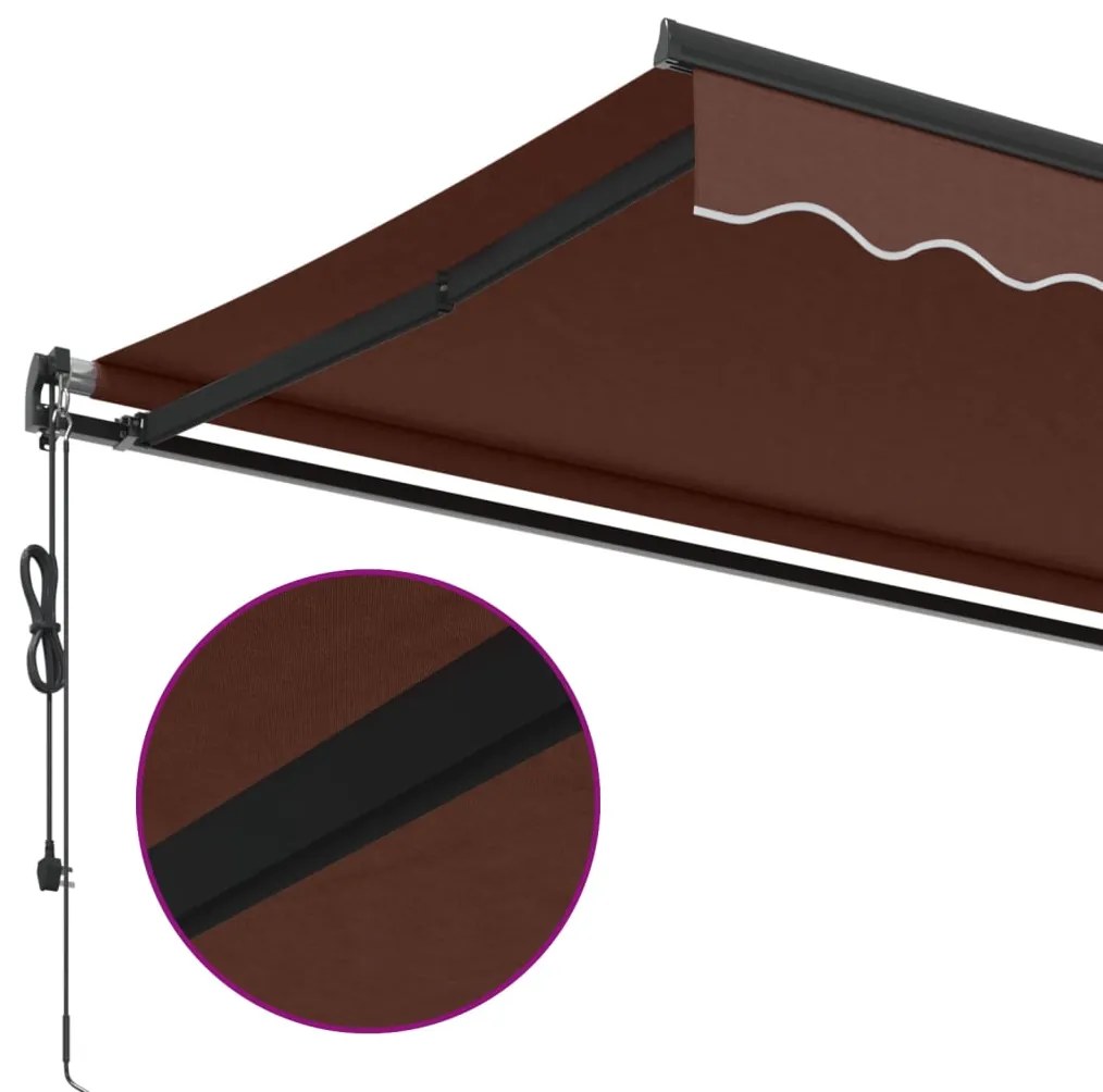 Toldo retrátil automático 500x350 cm castanho