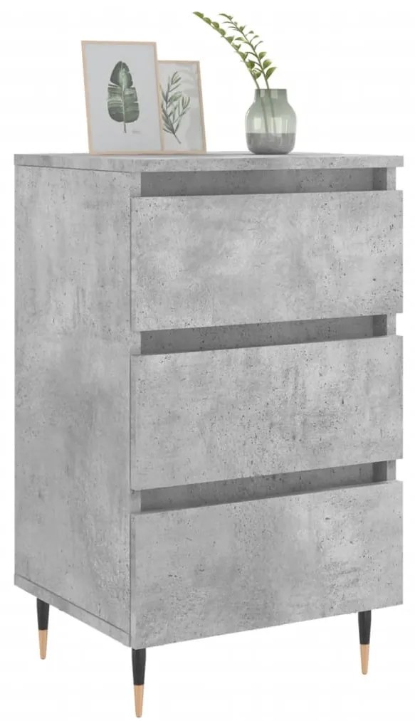 Mesas de cabeceira 2 pcs derivados madeira cinza cimento