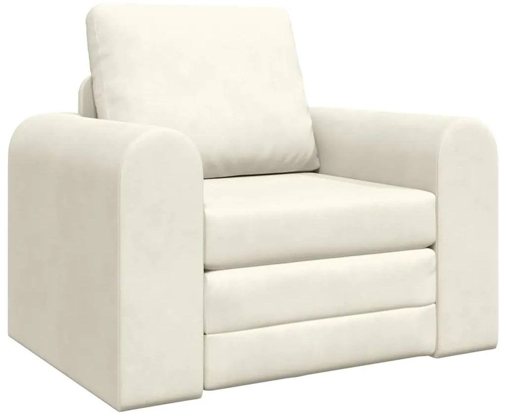 Sofá Cama 2 Em 1 Creme 98x71x83 cm Veludo