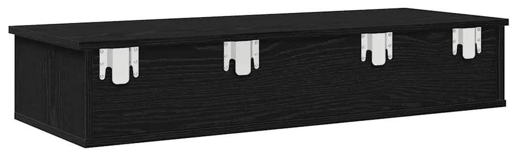 Prateleira parede c/ gavetas 100x37,5x19cm deriv. madeira preto