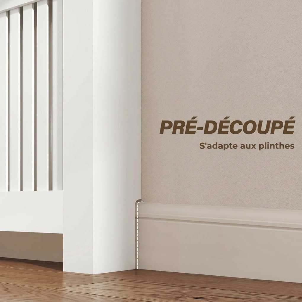 Cobertura para Radiador com Gaveta, 78 x 19 x 97 cm, Design Anti-Tombamento, Branco