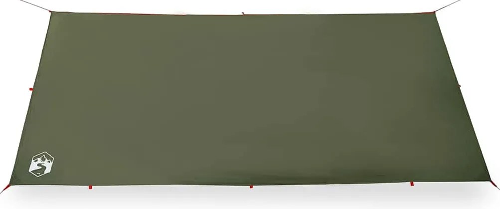 Lona de campismo 366x306 cm impermeável verde azeitona
