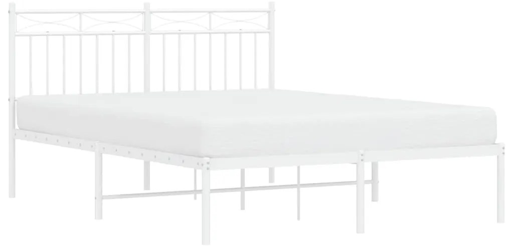 Estrutura de cama com cabeceira 135x190 cm metal branco