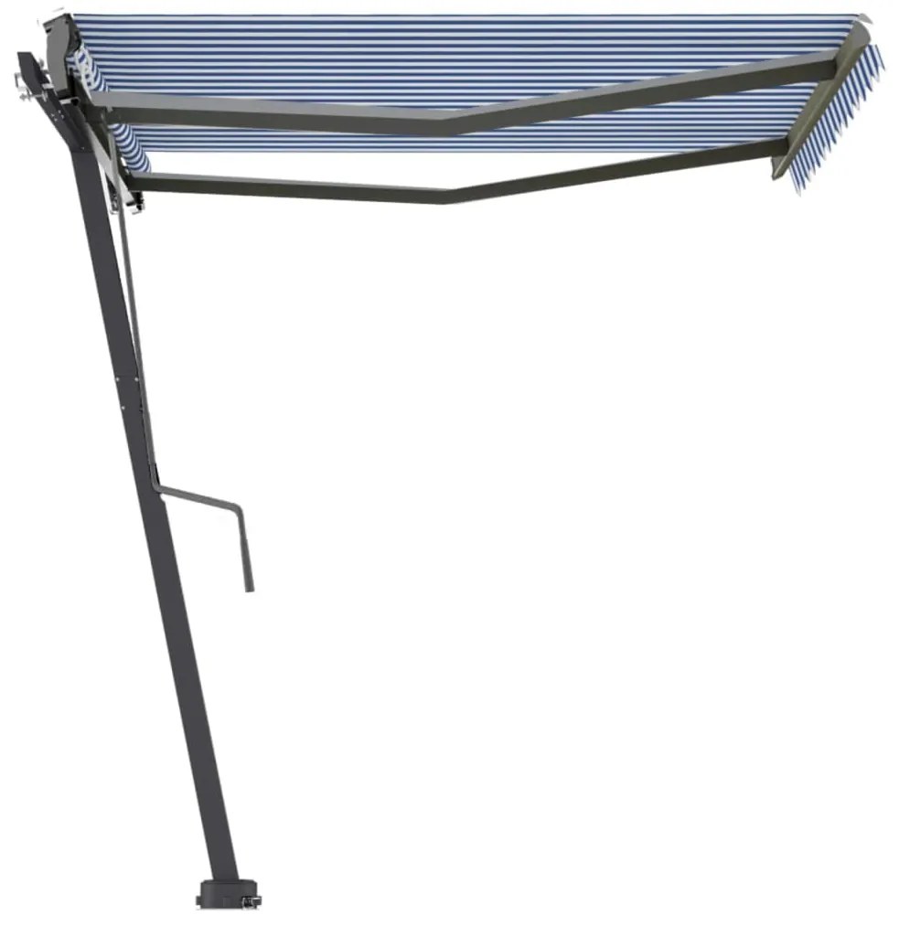 Toldo automático independente 300x250 cm azul e branco