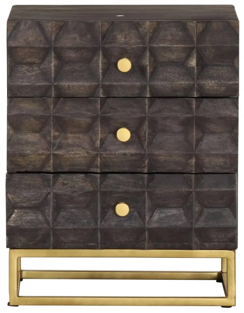 Mesa de cabeceira 40x30x50 cm madeira de mangueira maciça preto