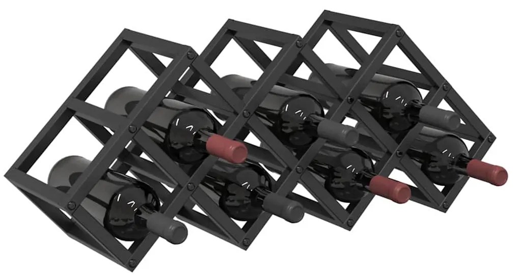 Suporte para Vinhos vidaXL para 9 Garrafas 63x16,5x25 cm em Aço com Re