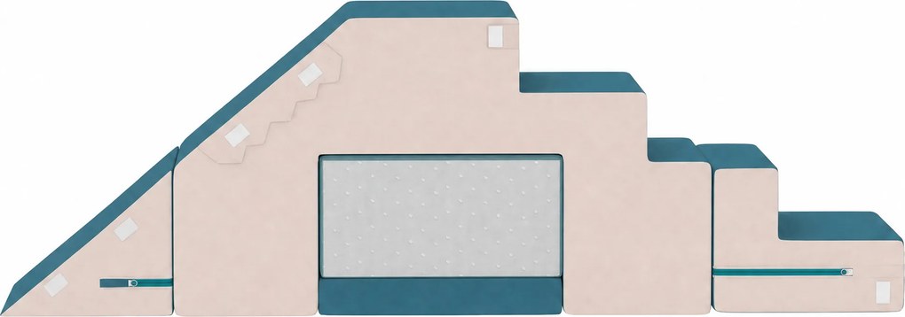 AIYAPLAY Sofá de Brincar em Veludo 2 Peças Sofá Infantil em Espuma Lavável Modular para Crianças 0,5 a 3 anos | Aosom Portugal