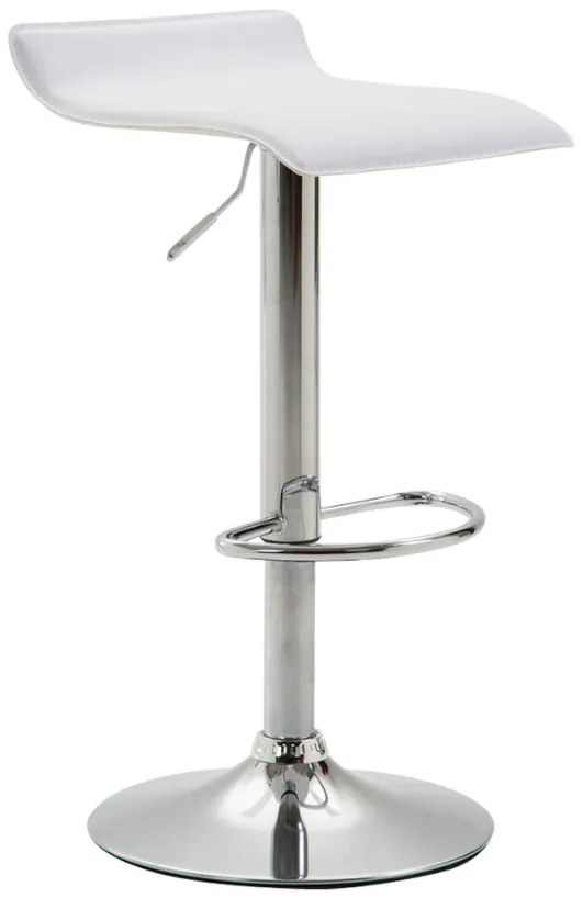 Banco de bar Dyn em couro sintético e com estrutura cromada 36 x 64-84 x 39 cm Branco