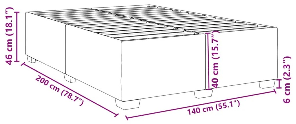 Estrutura de cama sem colchão 140x200 cm tecido castanho-escuro